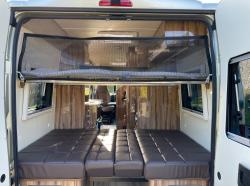 seating to the rear door in the motorhome