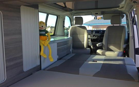 Bed from rear in VW California T6