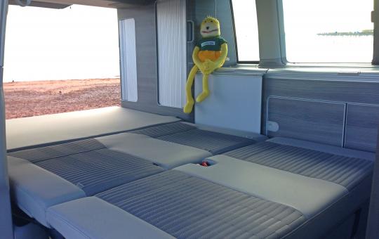 VW California T6 on bed