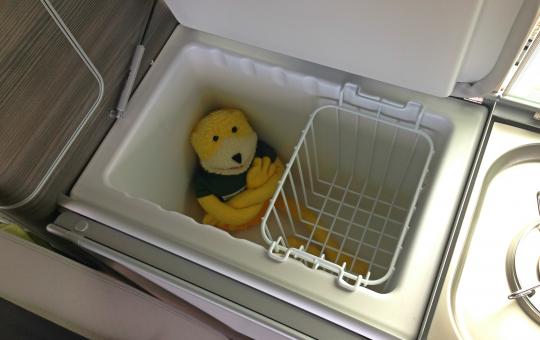 inside a fridge in a VW California T6