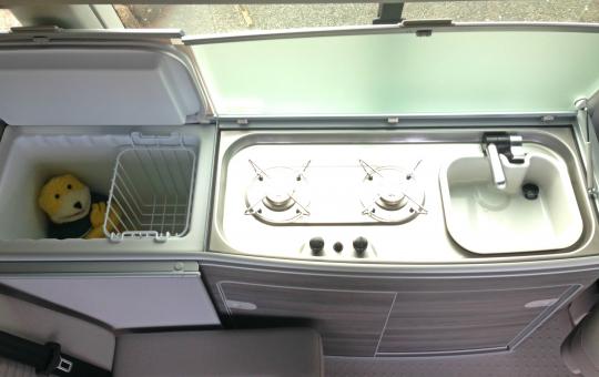 Sink and Gas hobs in a VW California T6