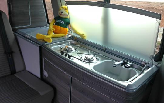 Fridge in a VW California hire T6