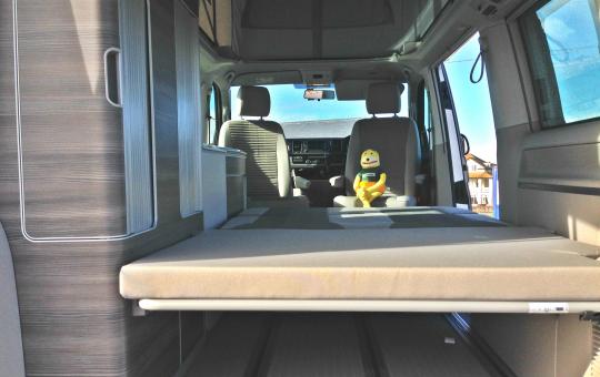 Inside the boot of a VW California T6